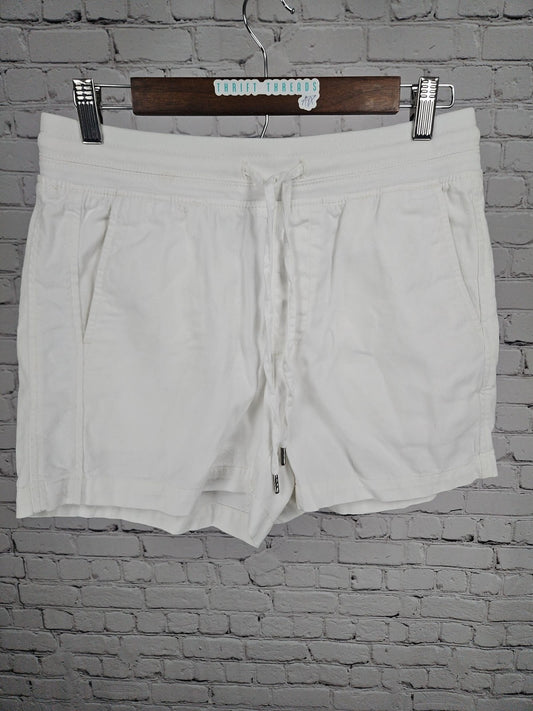 Orvis White Cotton Lyocell Drawstring Pull On Shorts Women's S (28X4)