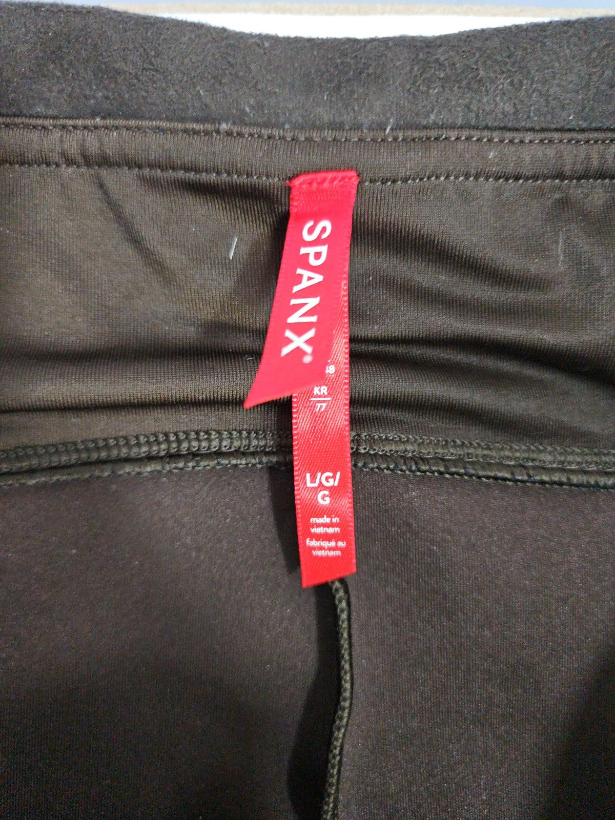 Spanx Brown Faux Suede Pull On Seamed Leggings Women's L