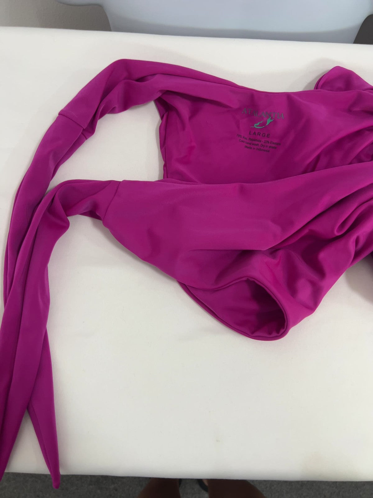 Atalantia Magenta Halter Cutout Side Tie One Piece Monokini Swimsuit L