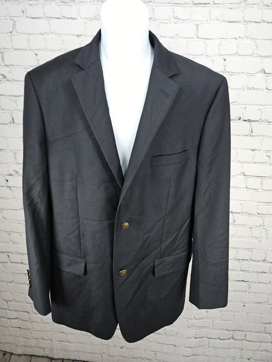 Tasso Elba Navy Wool Cashmere Blend 2 Button Notch Blazer Sport Coat 40R