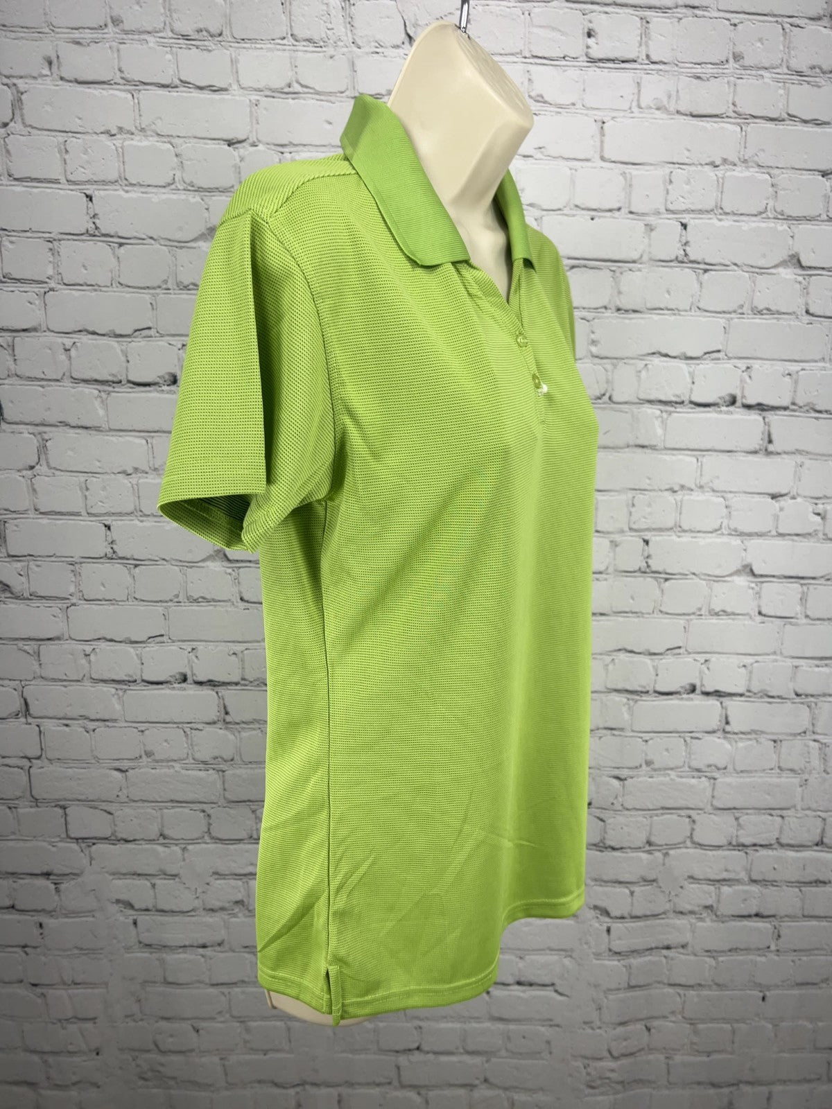 Skins Game Women Green Apple Bamboo Charcoal Dry Ply Performance Golf Polo Shirt