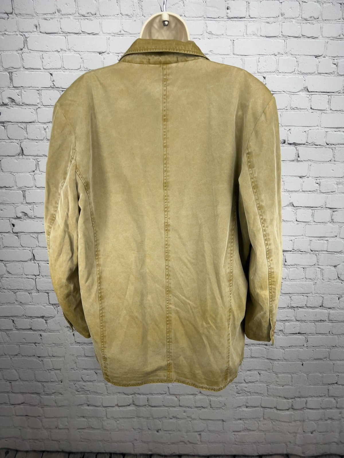 VTG The Territory Ahead Tan Silk Cotton 3 Button Patch Pocket Blazer Men's L