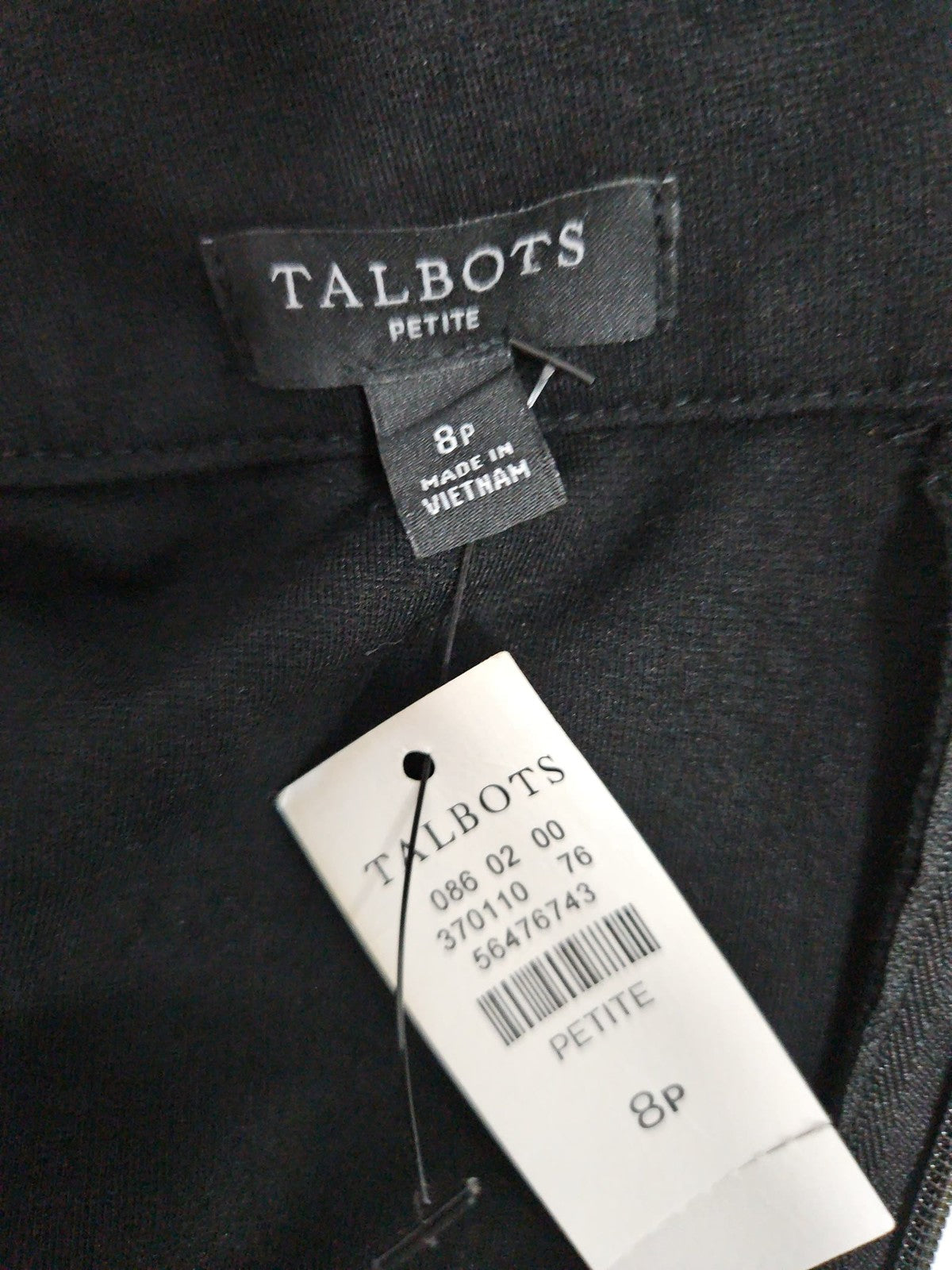 NWD Talbots Petite Black Funnel Neck Sheer Sleeve Button Shoulder Shift Dress 8P