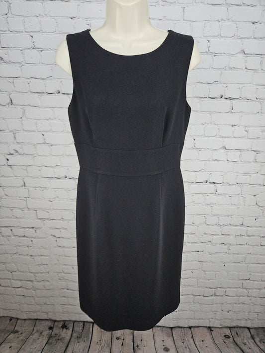 Ann Taylor LOFT Black Sleeveless Banded Waist Lined Sheath Dress 4