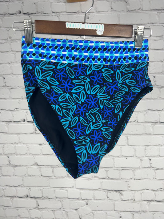 NWOT Skinny Dippers Sophie Pant Blue Floral High Waist Bikini Bottom M
