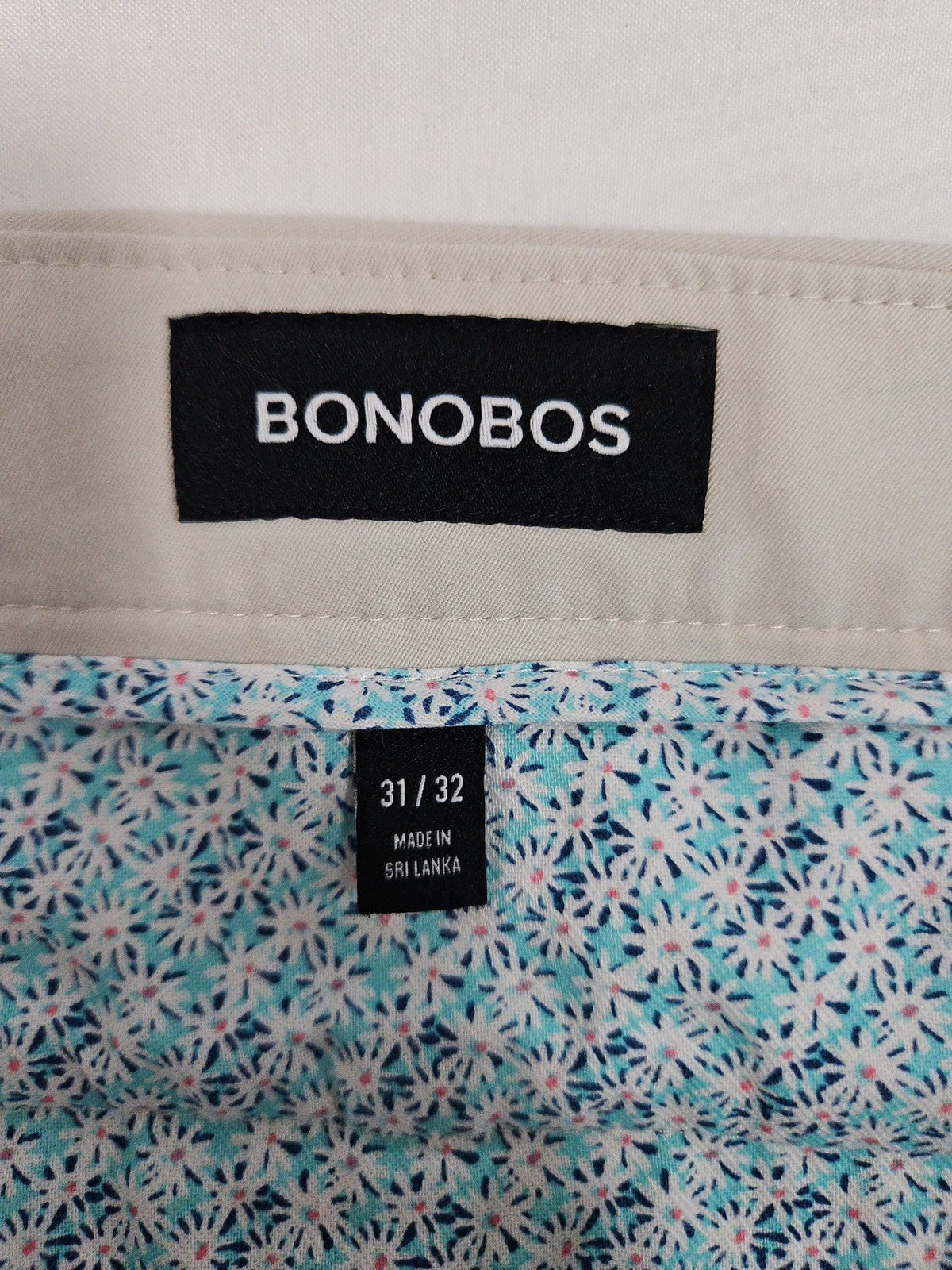 Bonobos Slim Fit Cream Stretch Cotton Blend Chino Pants Men's 31