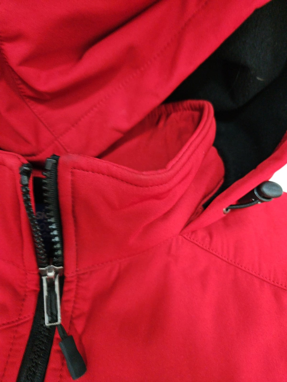 Ukrop's Threads H-E-B Red Black Fleece Lined Hooded Softshell Jacket 2X