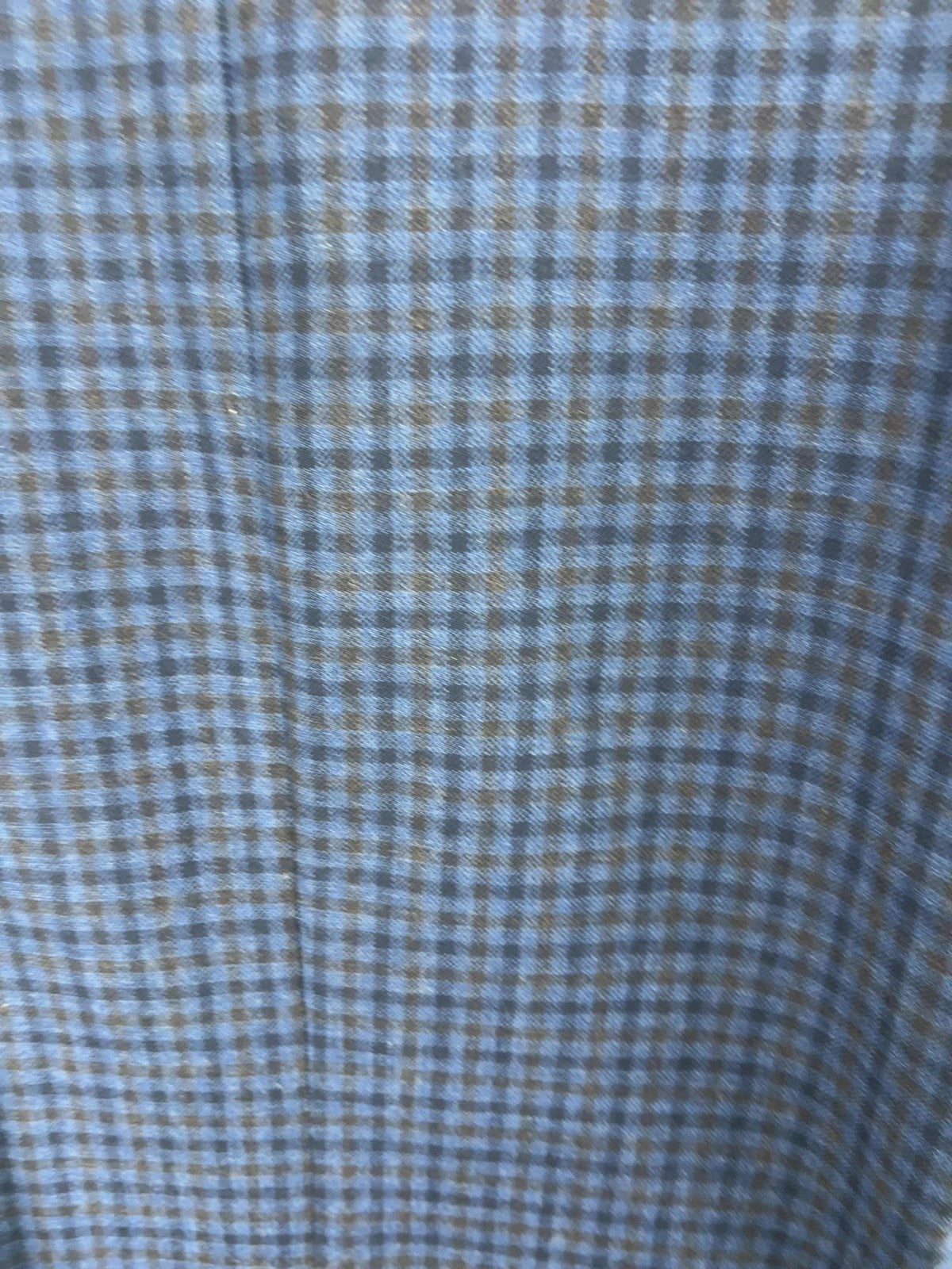 Cremieux Classics Blue Brown Gingham 100% Wool Elbow Patch Sport Coat XXL