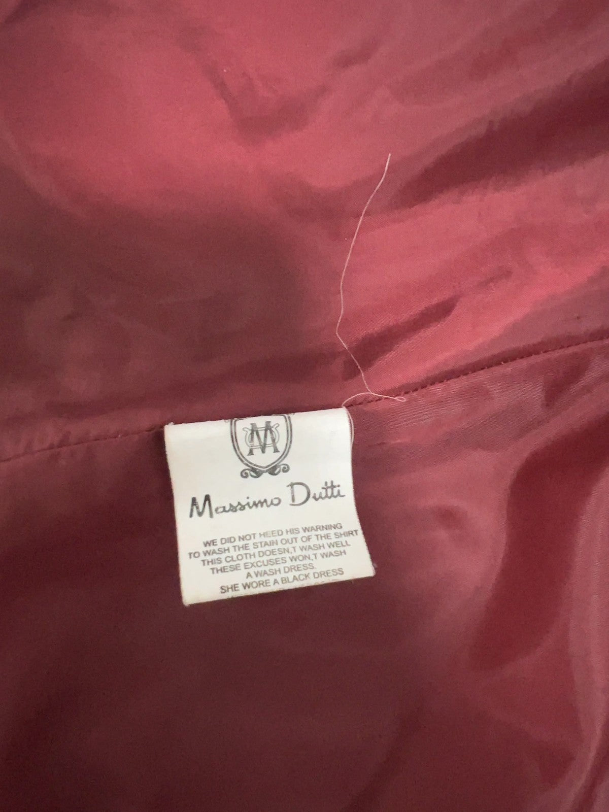 Massimo Dutti Red Boucle Stand Collar Open Front Lined Coat Womens L