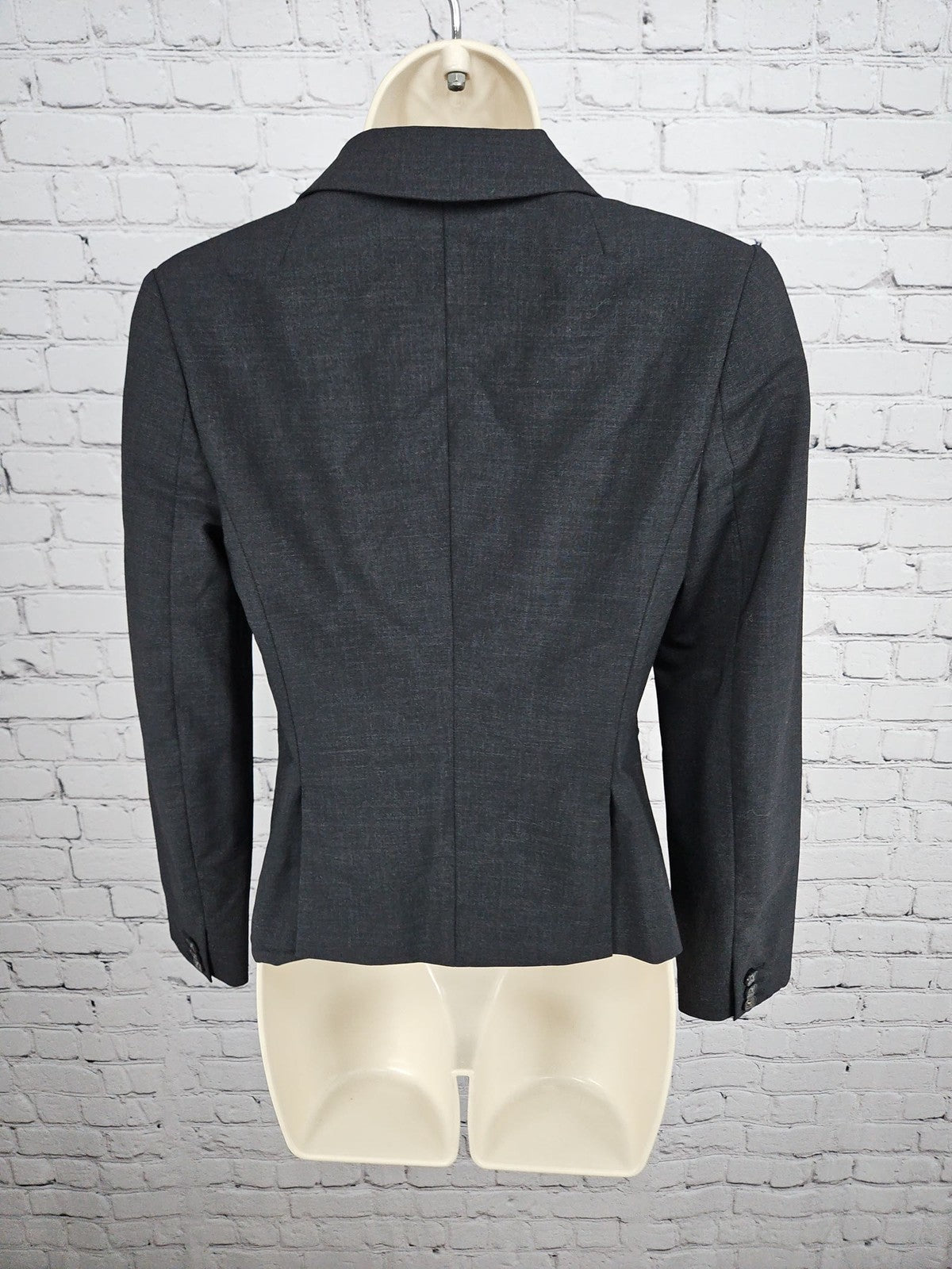 J.Crew Stretch Charcoal Gray Wool Blend 2 Button Notch Lapel Blazer Jacket 0