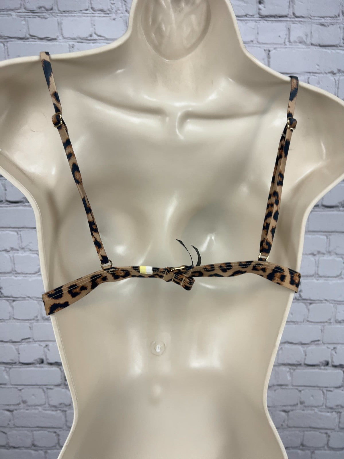 Summersalt Brown Black Leopard Triangle Bikini Top Swim Suit Size 6