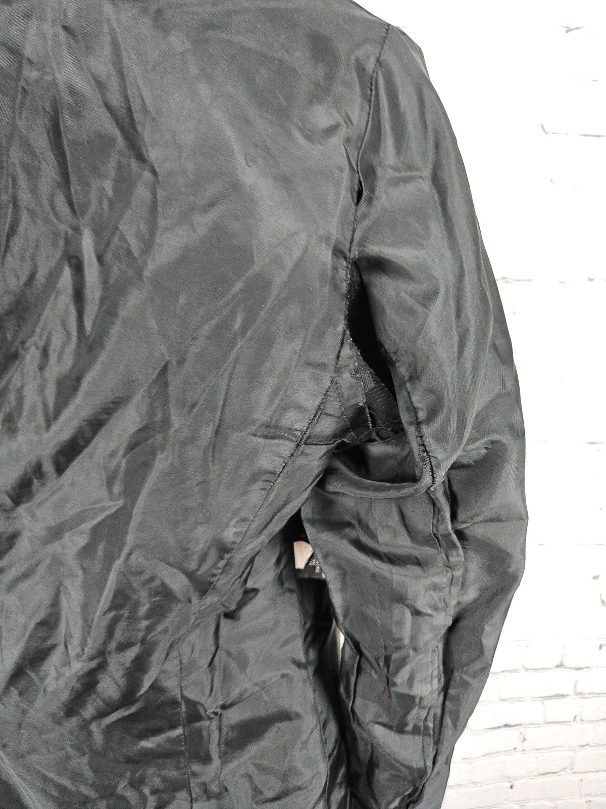 Anne Klein Black One Button Peak Lapel Lined Career Blazer Jacket 8