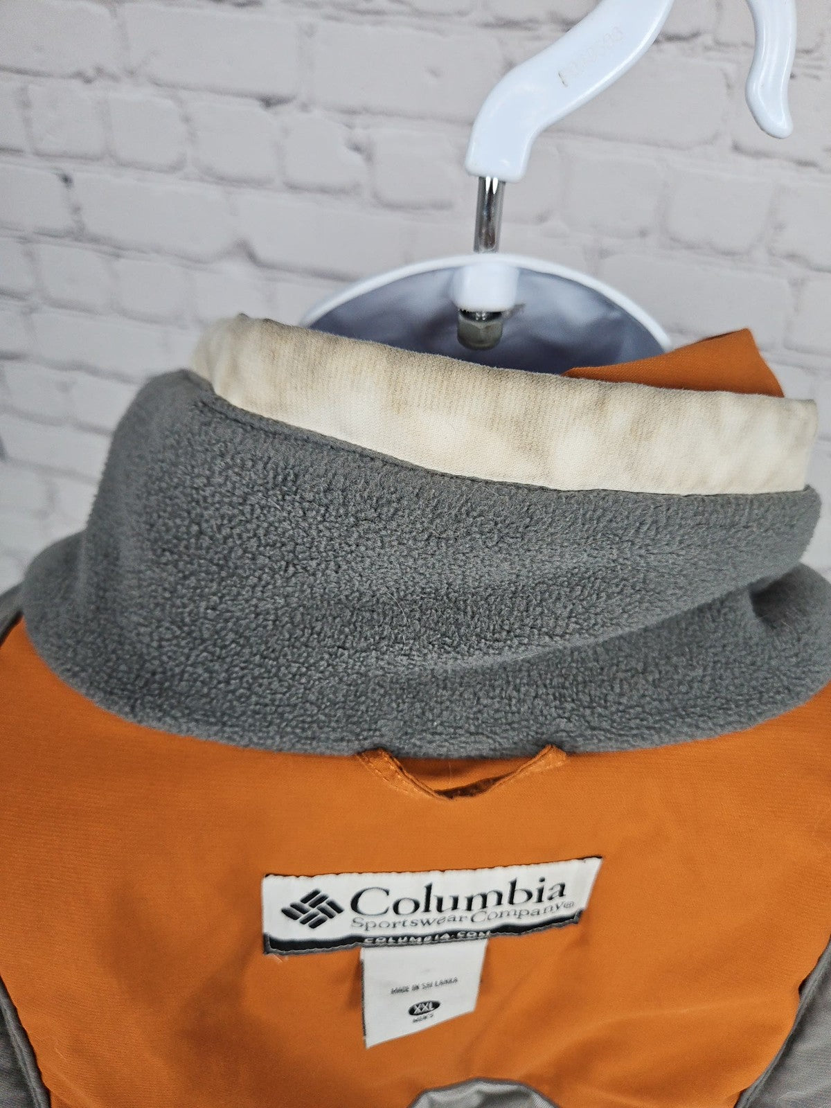 VTG Columbia 3 in 1 Orange Cream Hooded Ski Jacket Puffer Fleece Liner XXL