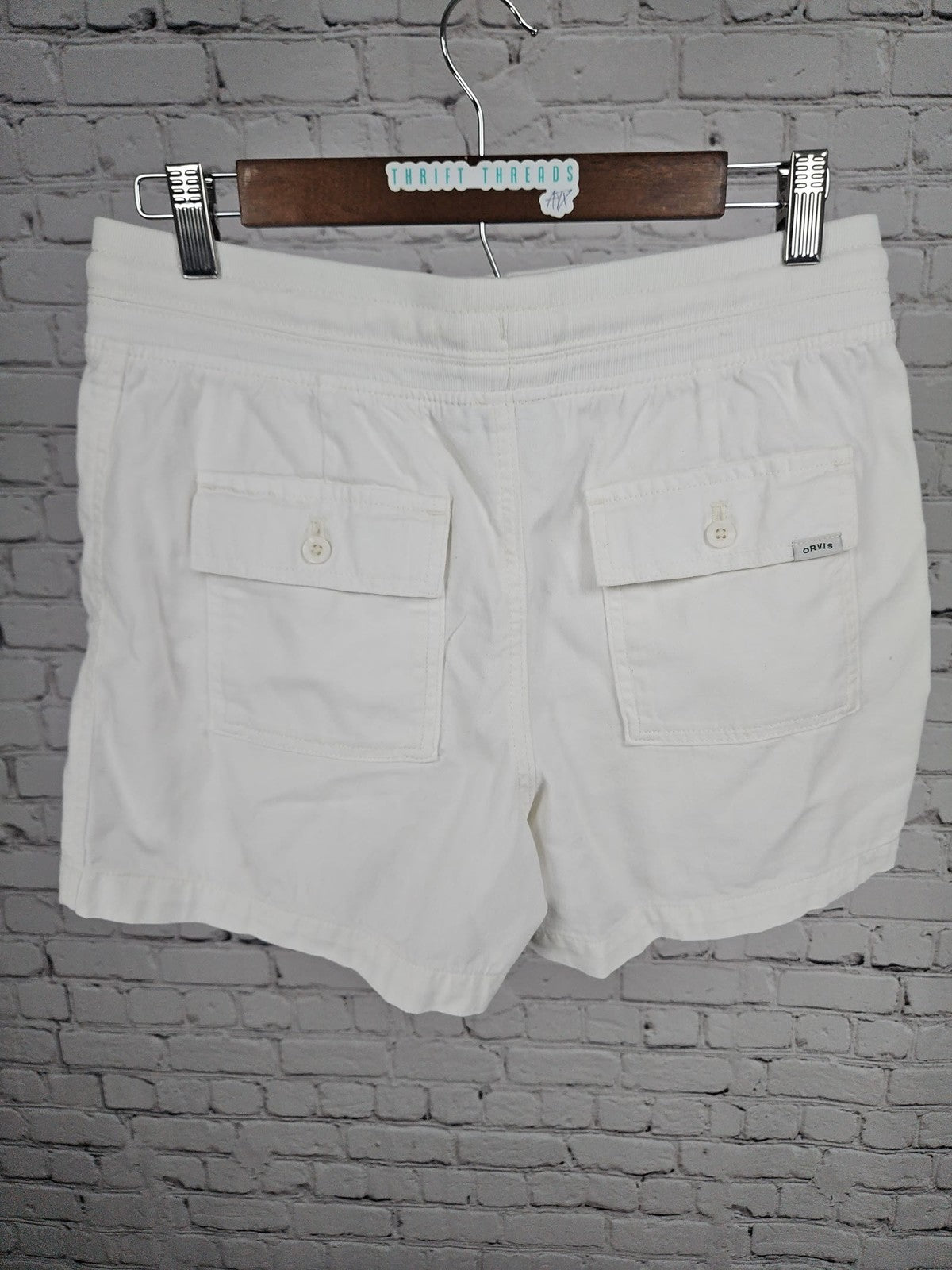 Orvis White Cotton Lyocell Drawstring Pull On Shorts Women's S (28X4)