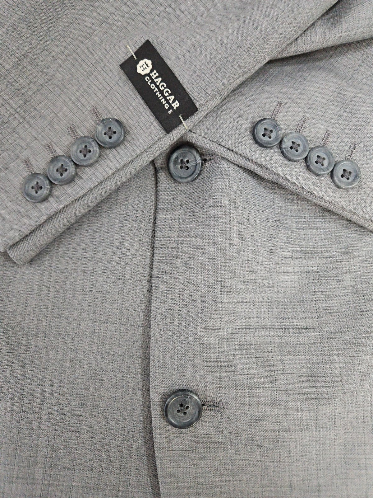 NWOT Haggar Gray Polyester 2 Button Single Vented Notch Blazer Sport Coat 44R