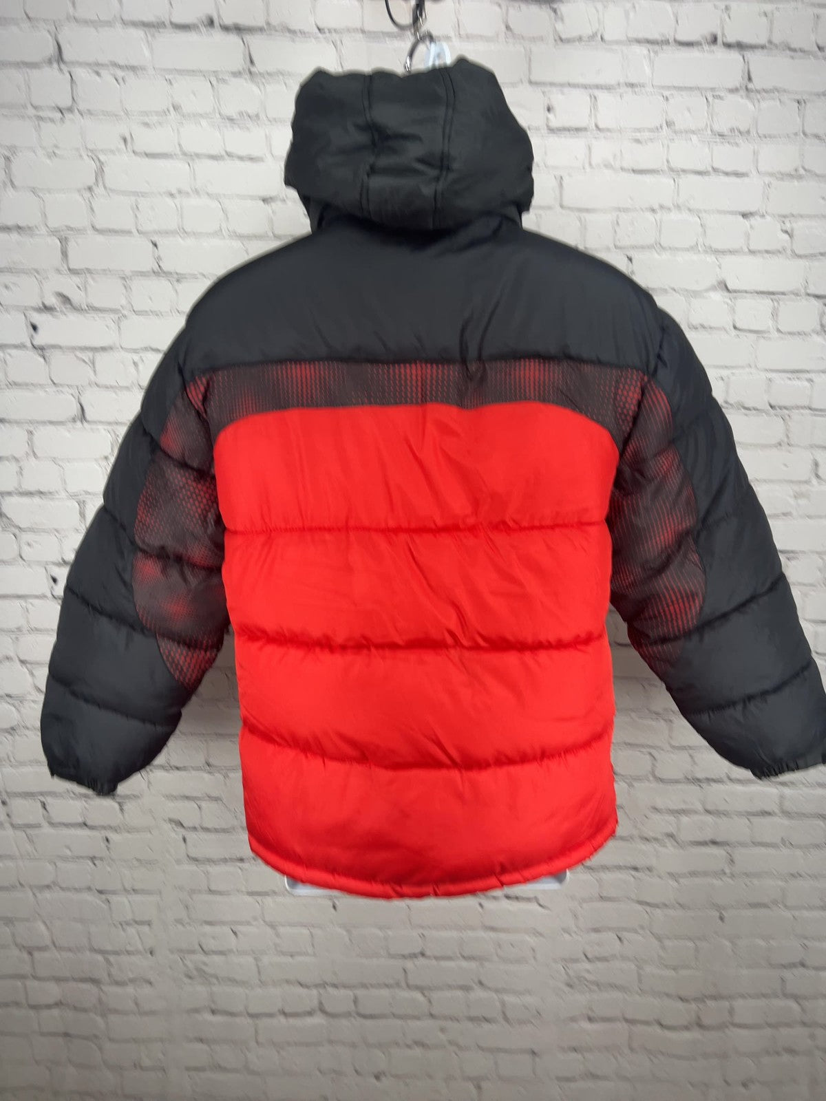 NWT Vertical'9 Boys Red Black Hooded Fleece Lined Puffer Jacket L (14/16)