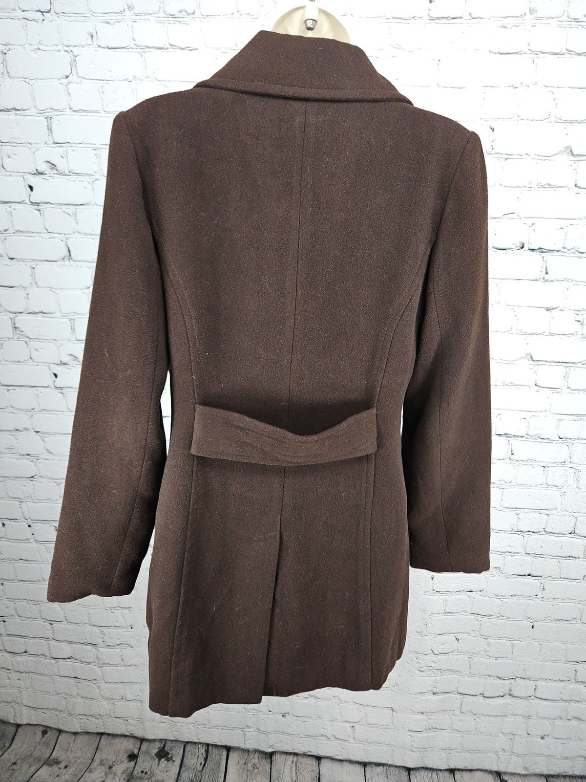 Ci Sono Brown Wool Blend Single Breasted Half Belt Lined Pea Coat Women's M