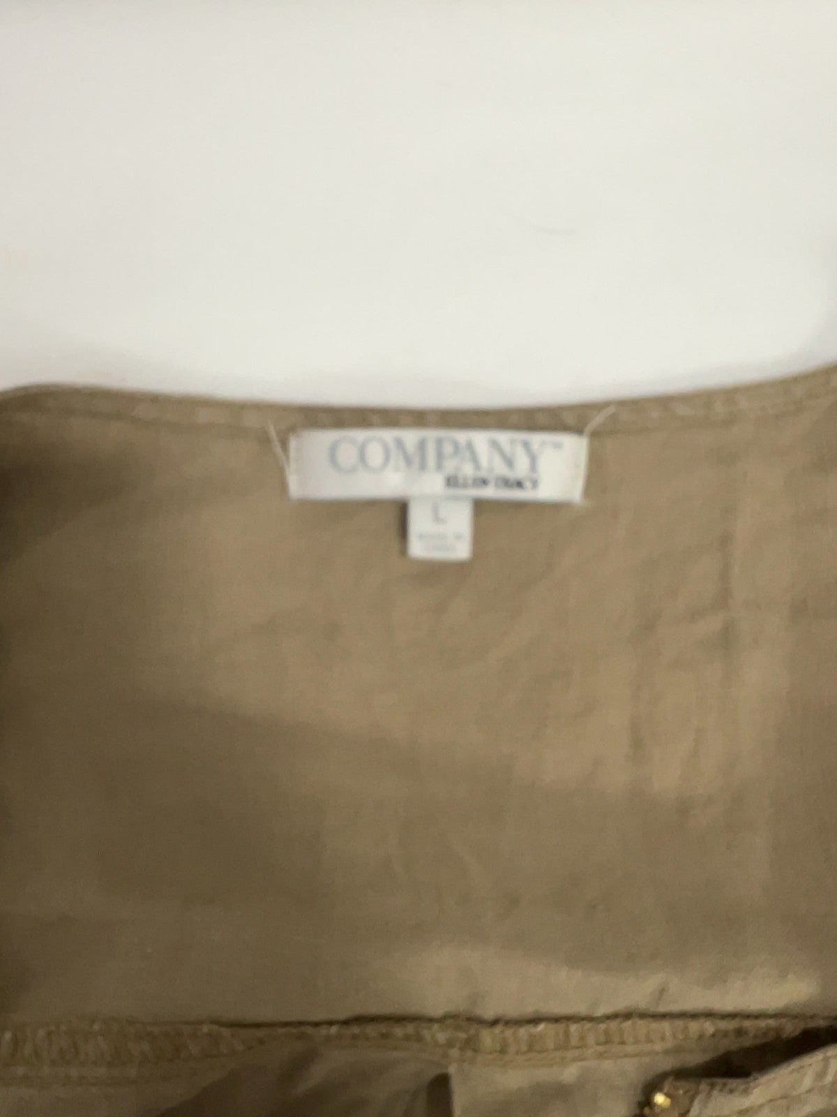 Company Ellen Tracy Flax 100% Linen Half Zip Pocket 3/4 Sleeve Tunic Top L