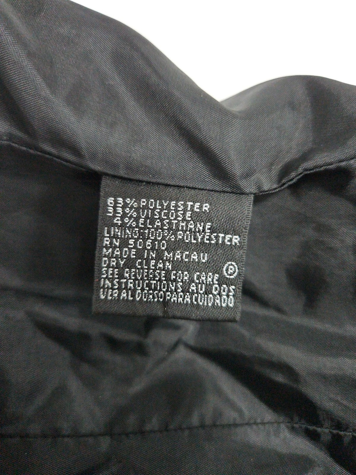 Anne Klein Black One Button Peak Lapel Lined Career Blazer Jacket 8