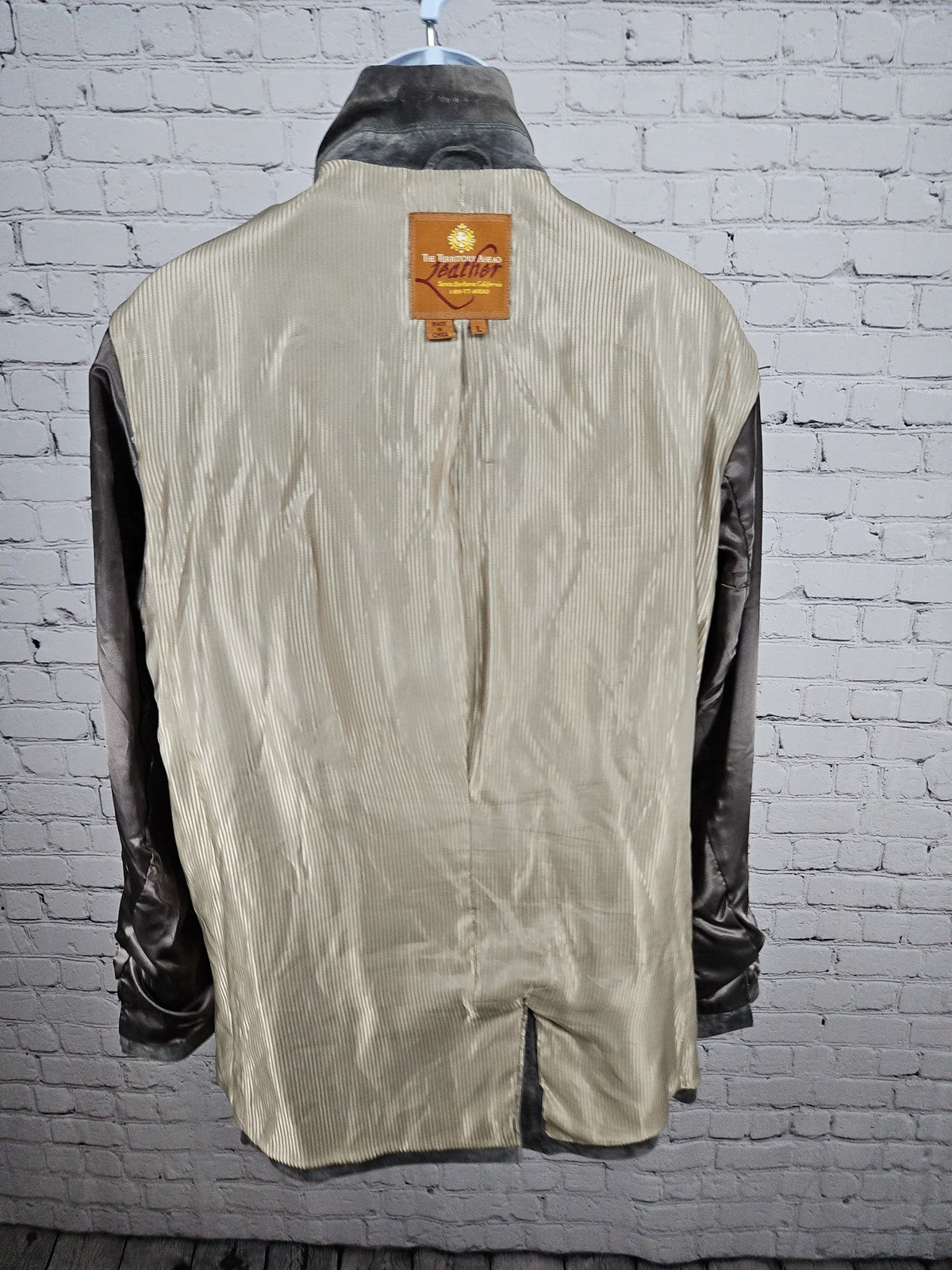 The Territory Ahead Gray Suede Leather 3 Button Blazer Sport Coat Jacket L
