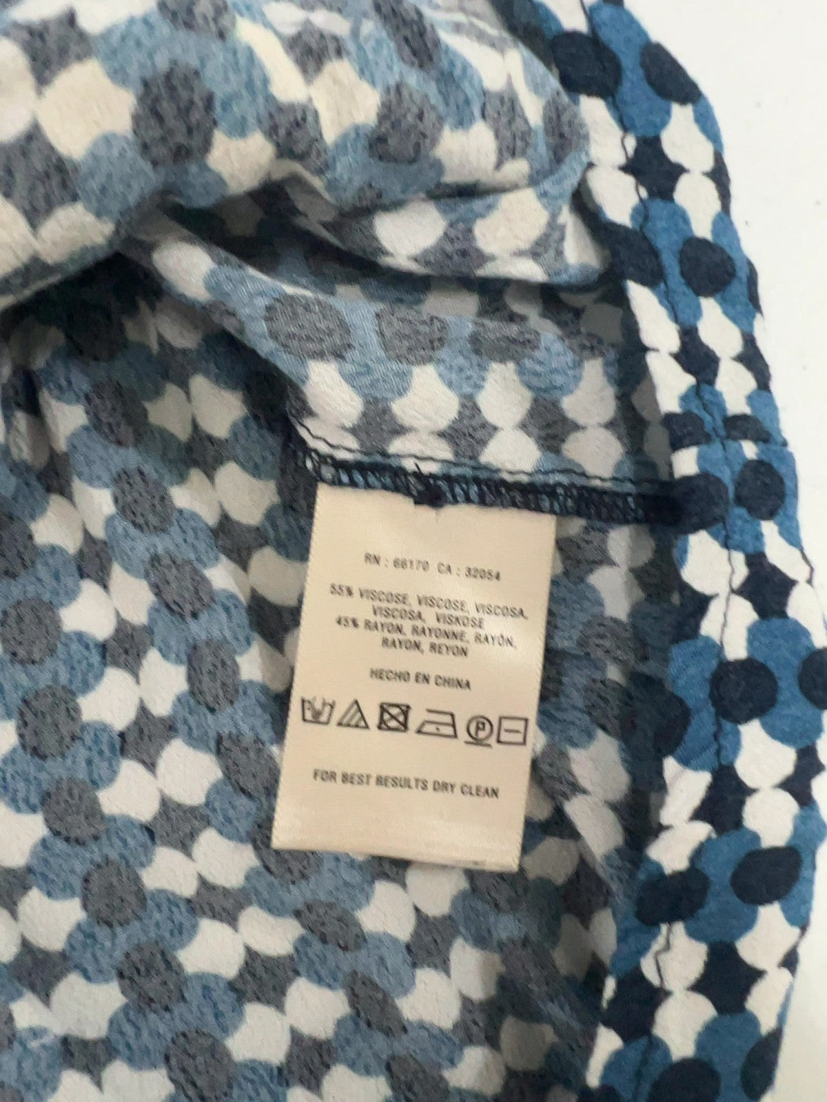Maeve Anthropologie Blue White Geometric Print Belted Mini Shirt Dress 6