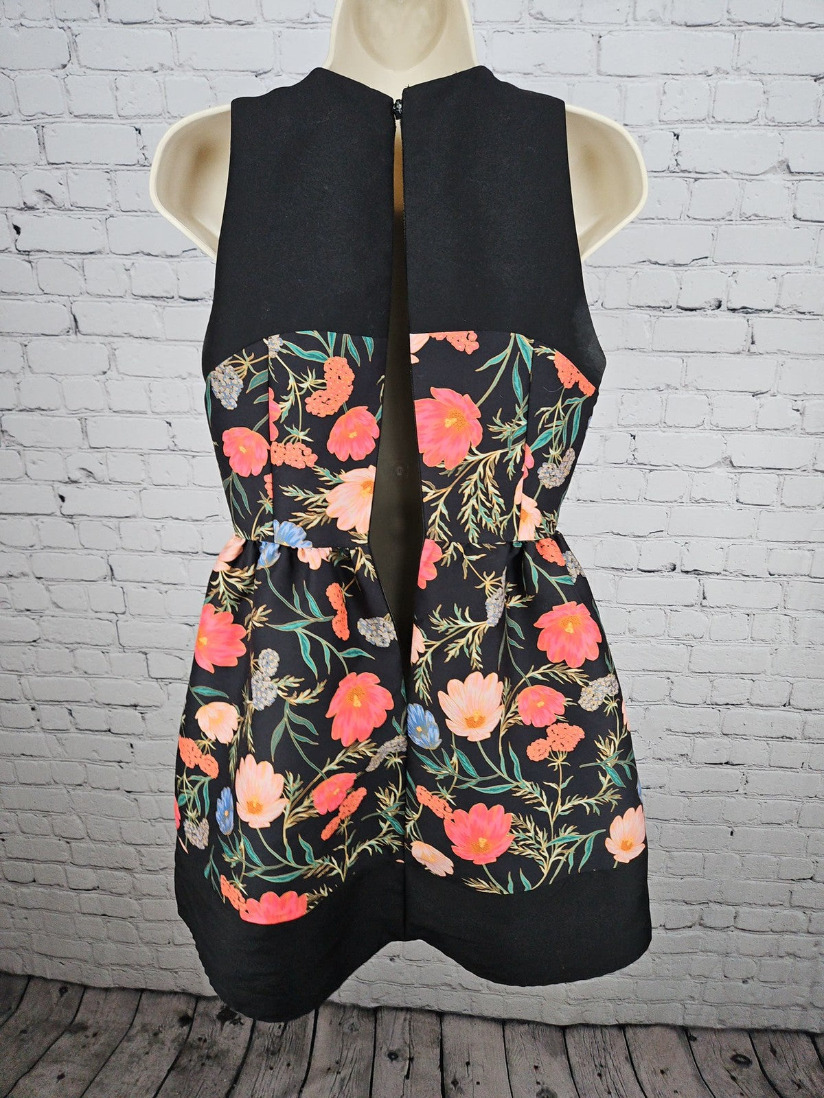 Kate Spade Black Blossom Floral Sleeveless Fit and Flare Party Dress 6
