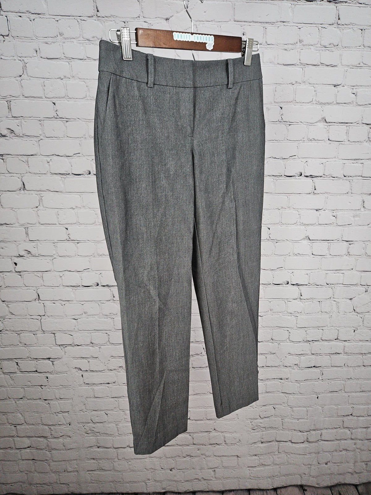 Ann Taylor Factory Petite Curvy Gray Slim Ankle Dress Pants 00P