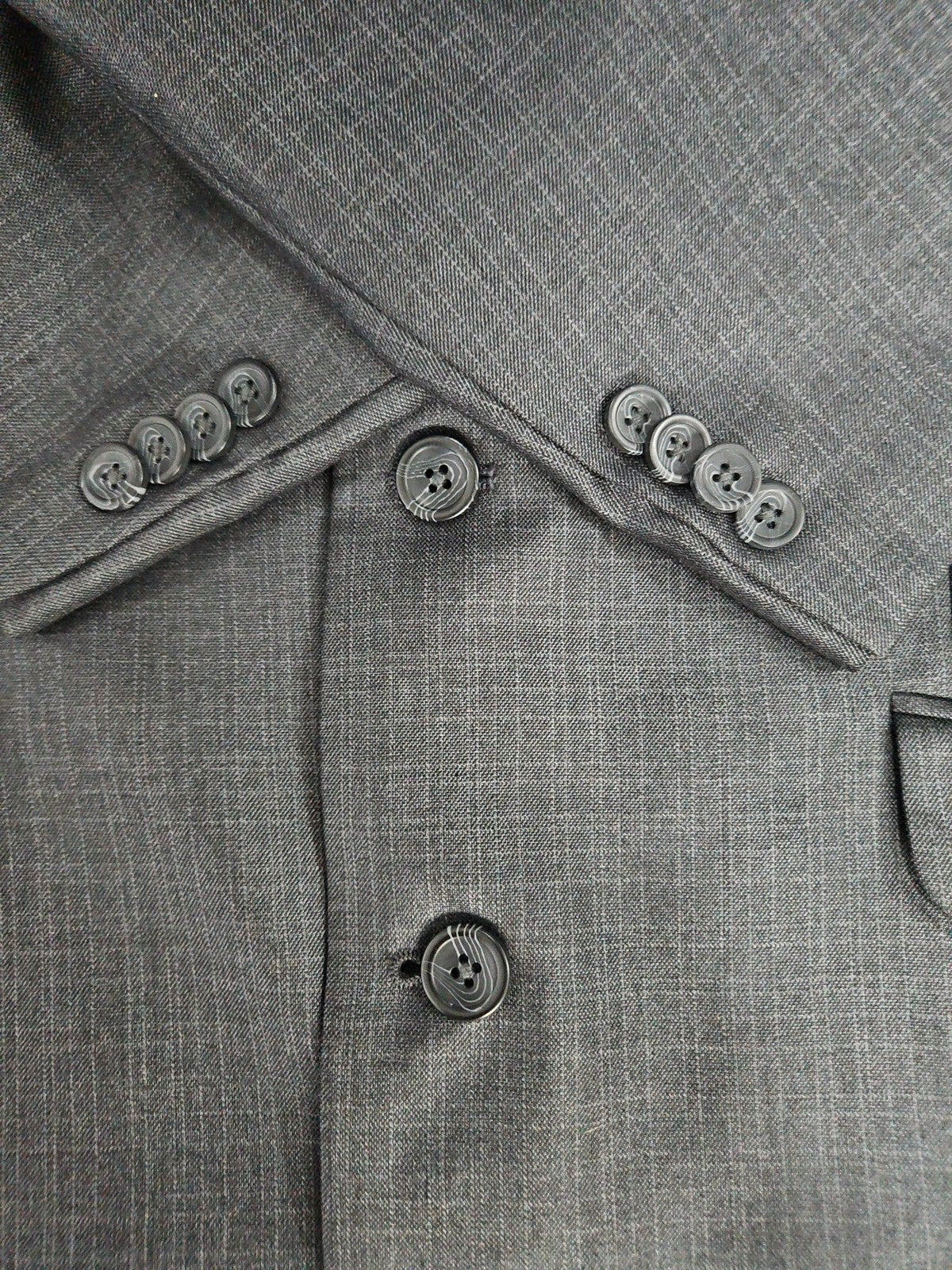 Kenneth Cole Reaction Gray Plaid 2 Button Notch Blazer Sport Coat 42L
