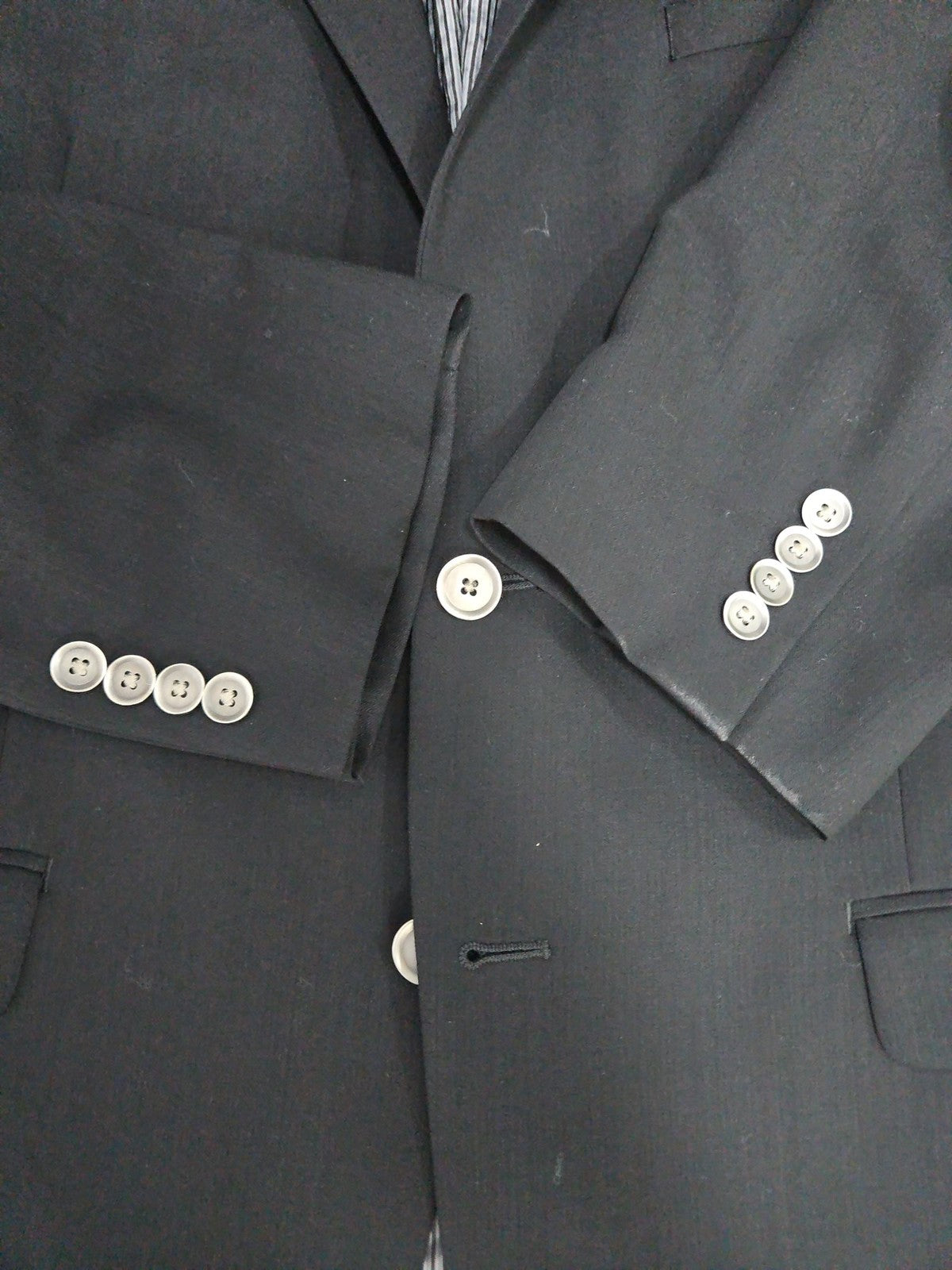 Calvin Klein Black Wool Extreme Slim Fit 2 Button Notch Blazer Sport Coat 44R