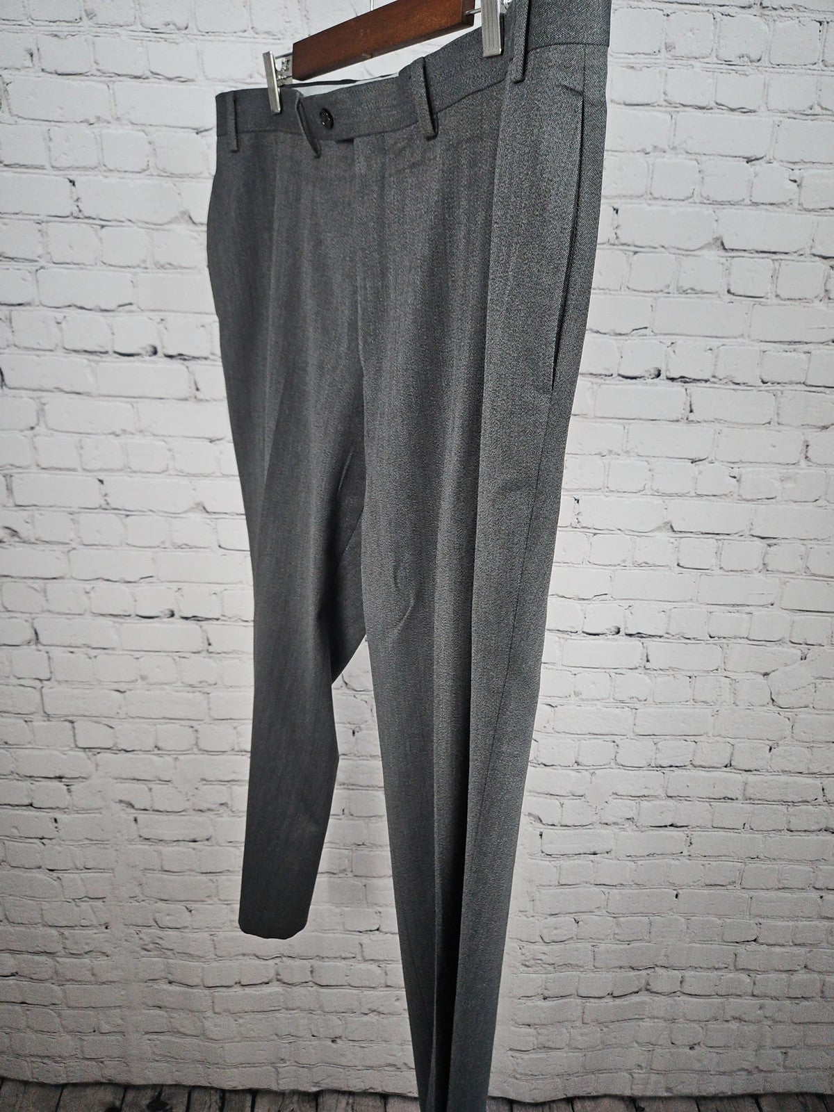Ralph Lauren Gray Herringbone Flat Front Men's Dress Pants 40 (39X28)