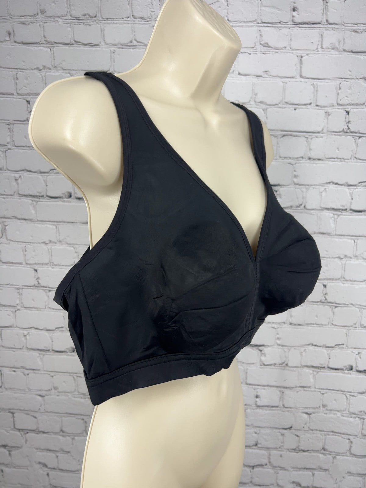 NWT Aisilin Black Front Closure Wireless Full Coverage Posture Support Bra 36E