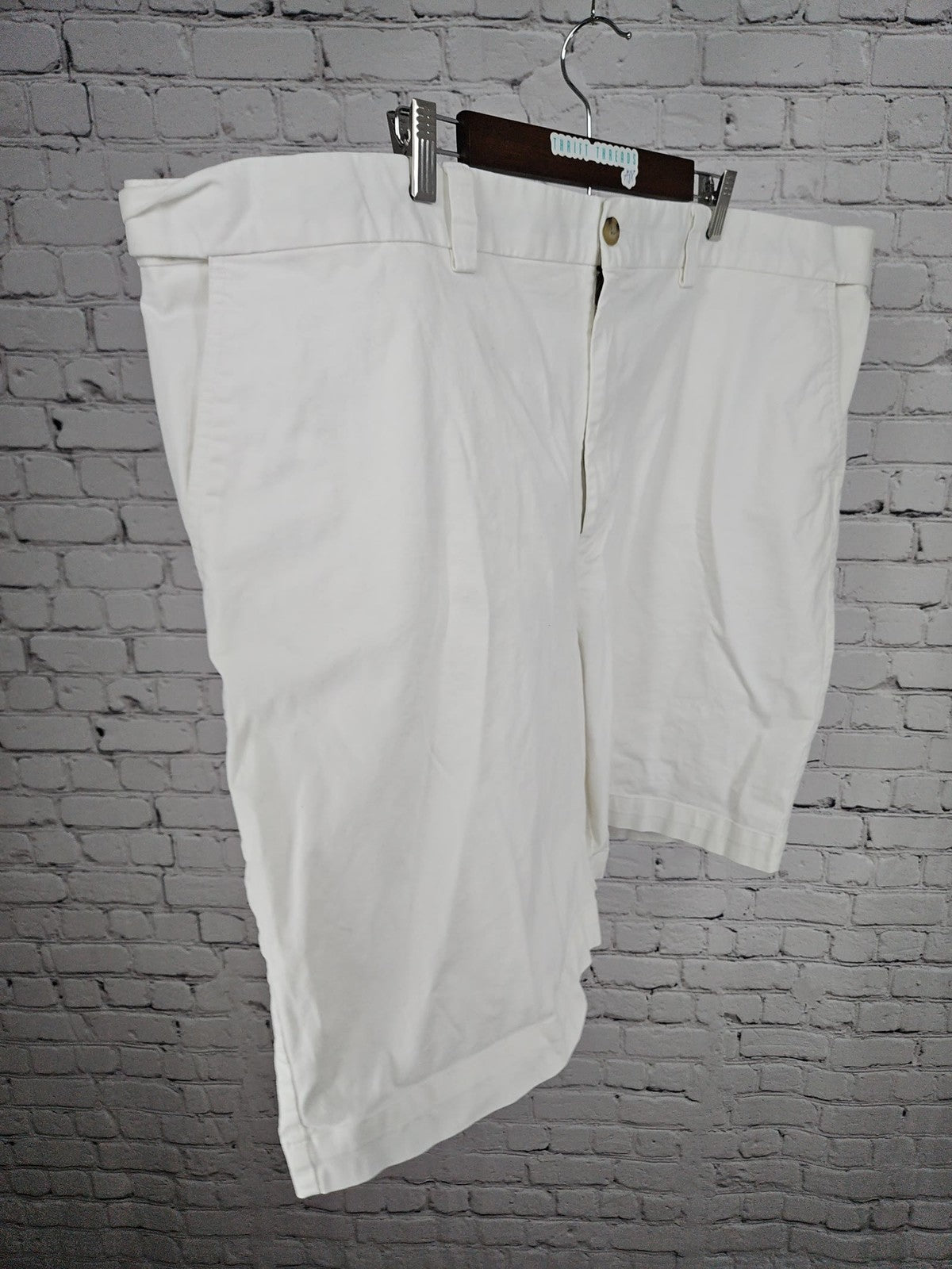 Oak Hill White Cotton Stretch Flat Front Chino Shorts Men's 50 (48X9.5)