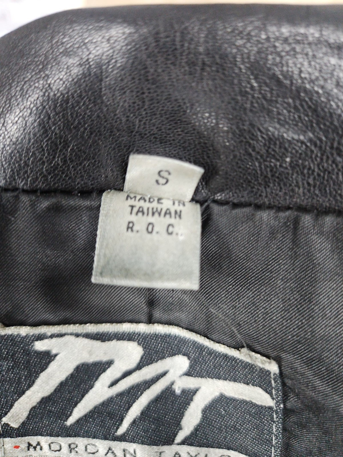 VTG Morgan Taylor Black Leather Asymmetric Shawl Collar Bomber Jacket Women's S