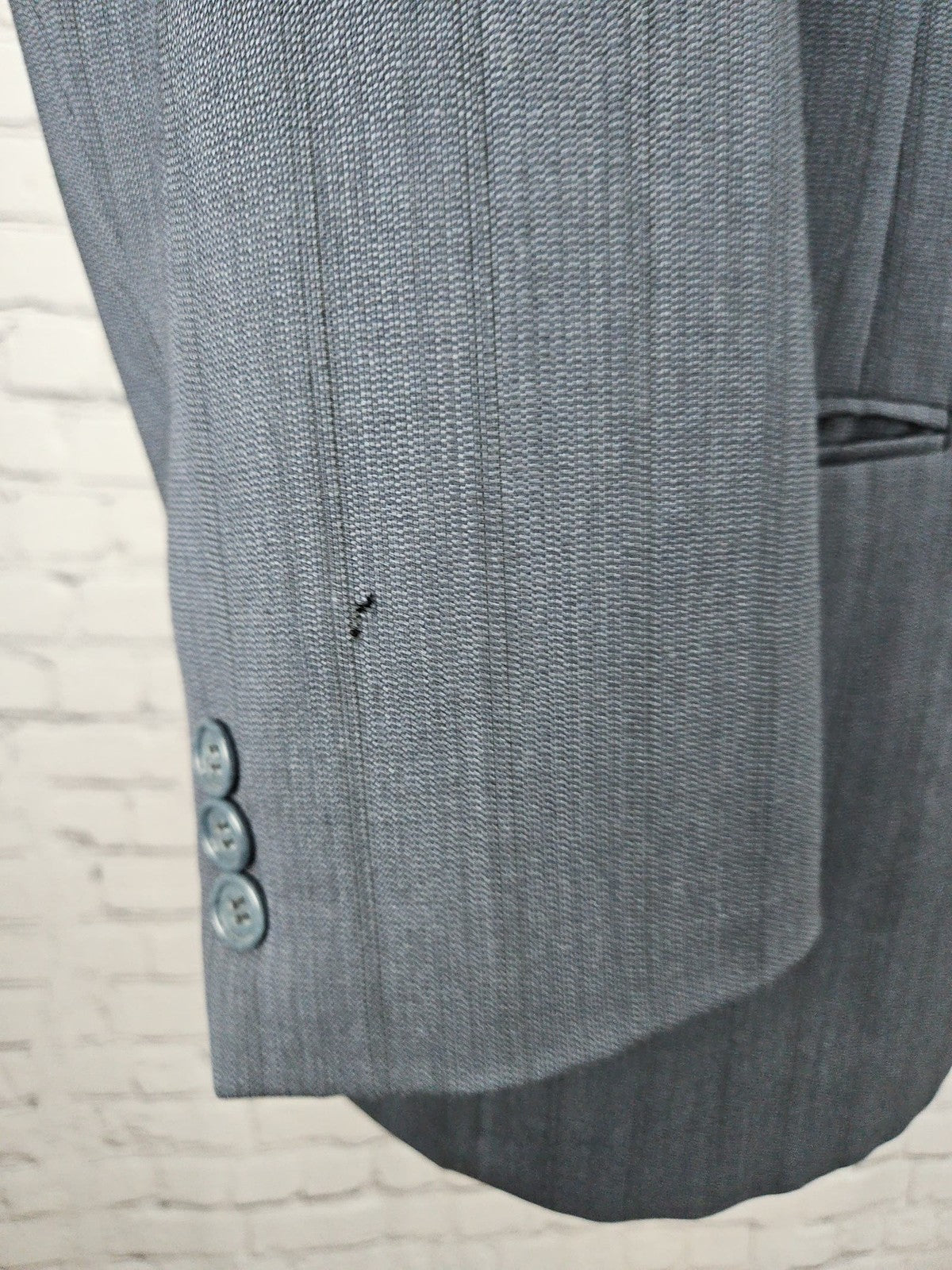 VTG Riserva Luciano Franzoni Gray Stripe Wool 2 Button Blazer Sport Coat 42R