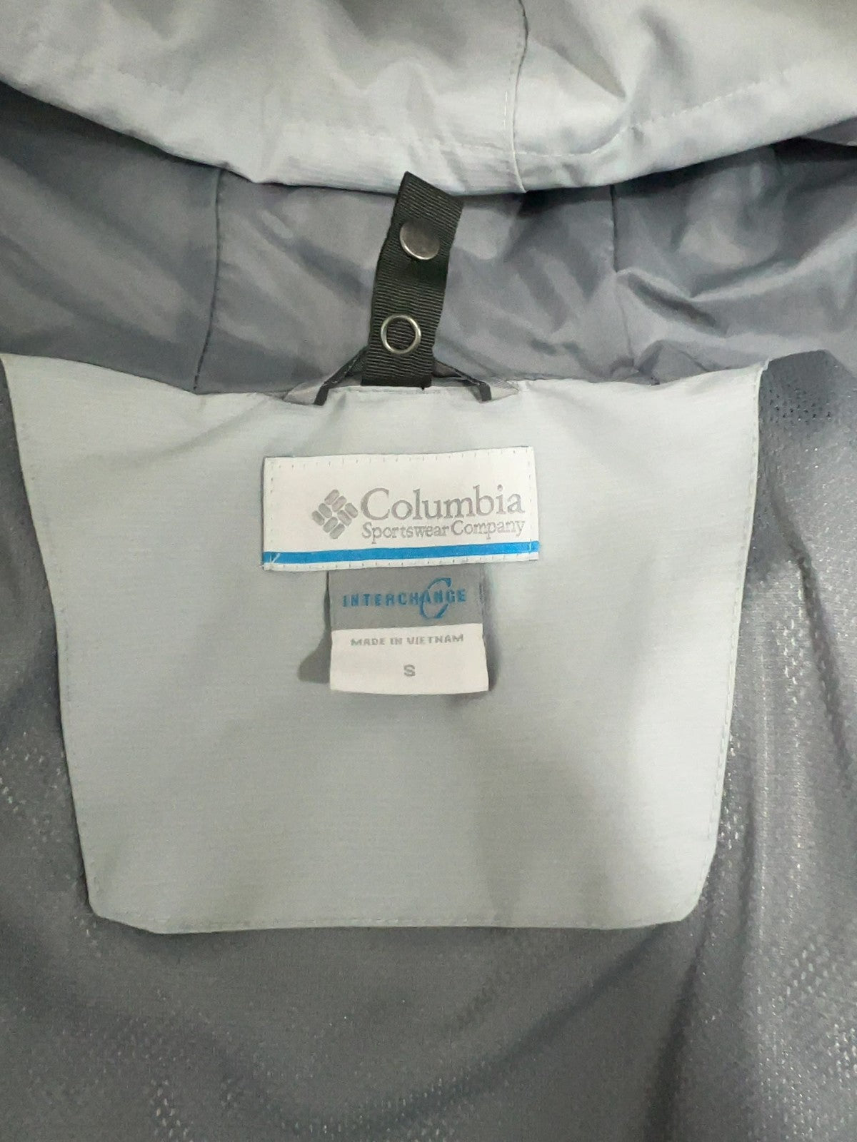 Columbia Interchange Light Gray Omni-Tech Hooded Shell Jacket Women's S