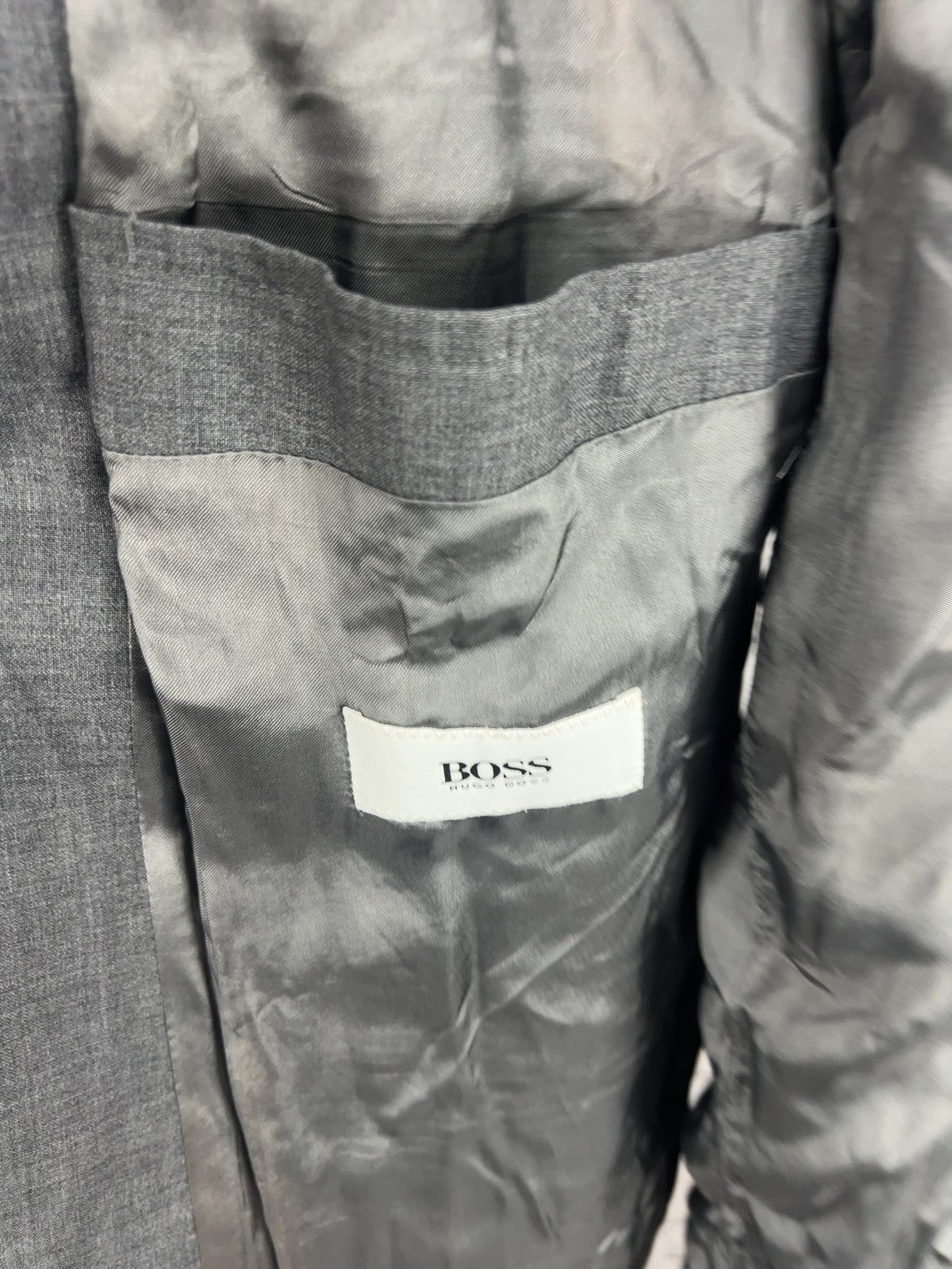 VTG Hugo Boss Batman Future Gray 100% Wool 3 Button Blazer Sport Coat 42R