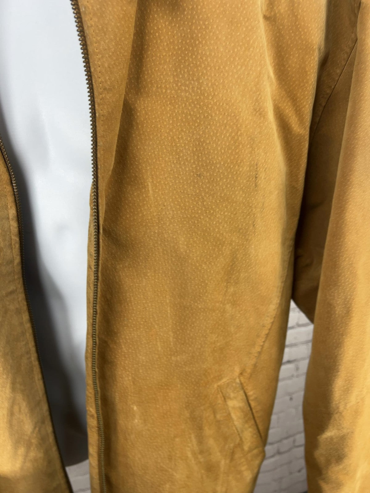 VTG PGA Tour Signature Collection Tan Suede Leather Full Zip Bomber Jacket XL