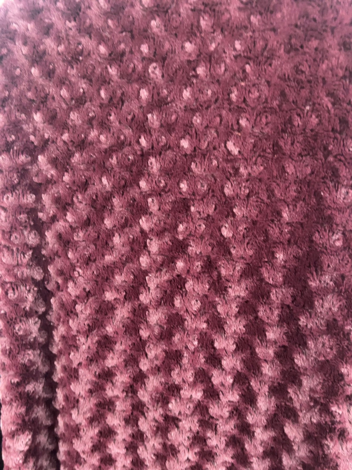 Nordstrom Burgundy Swirl Plush Faux Fur Shawl Collar Long Robe Women's M