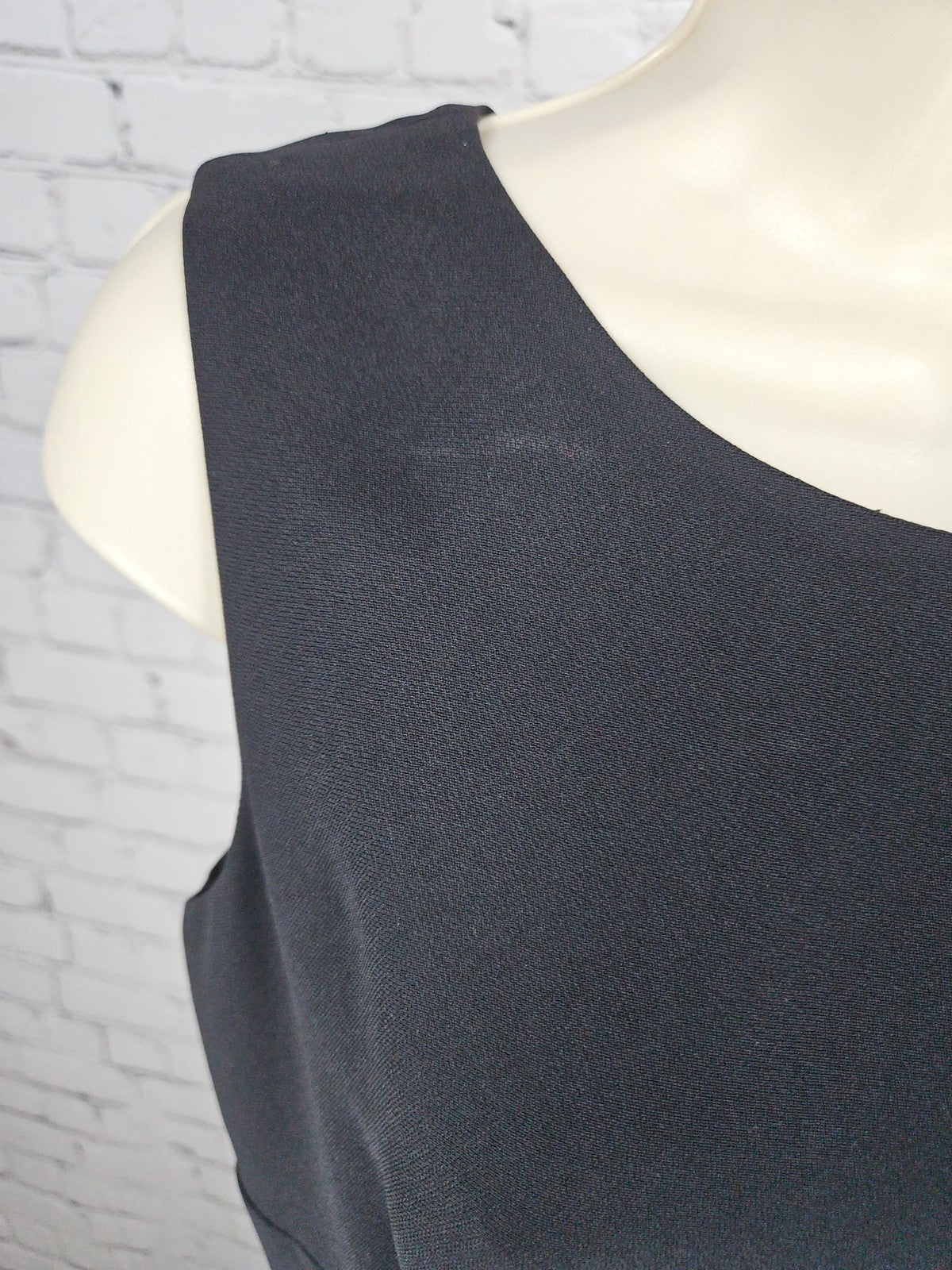 Ann Taylor LOFT Black Sleeveless Banded Waist Lined Sheath Dress 4