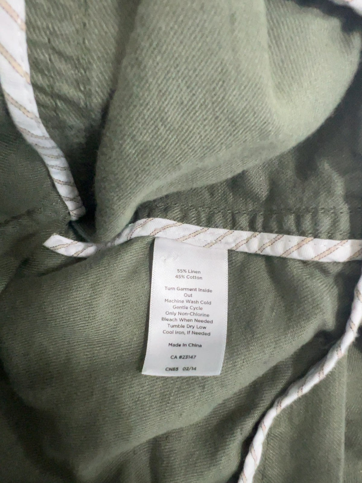 Talbots Petites Olive Green Linen Blend Stand Collar Utility Jacket SP