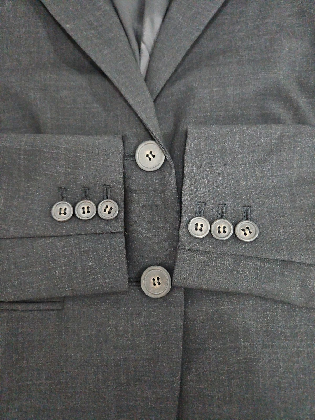 J.Crew Stretch Charcoal Gray Wool Blend 2 Button Notch Lapel Blazer Jacket 0