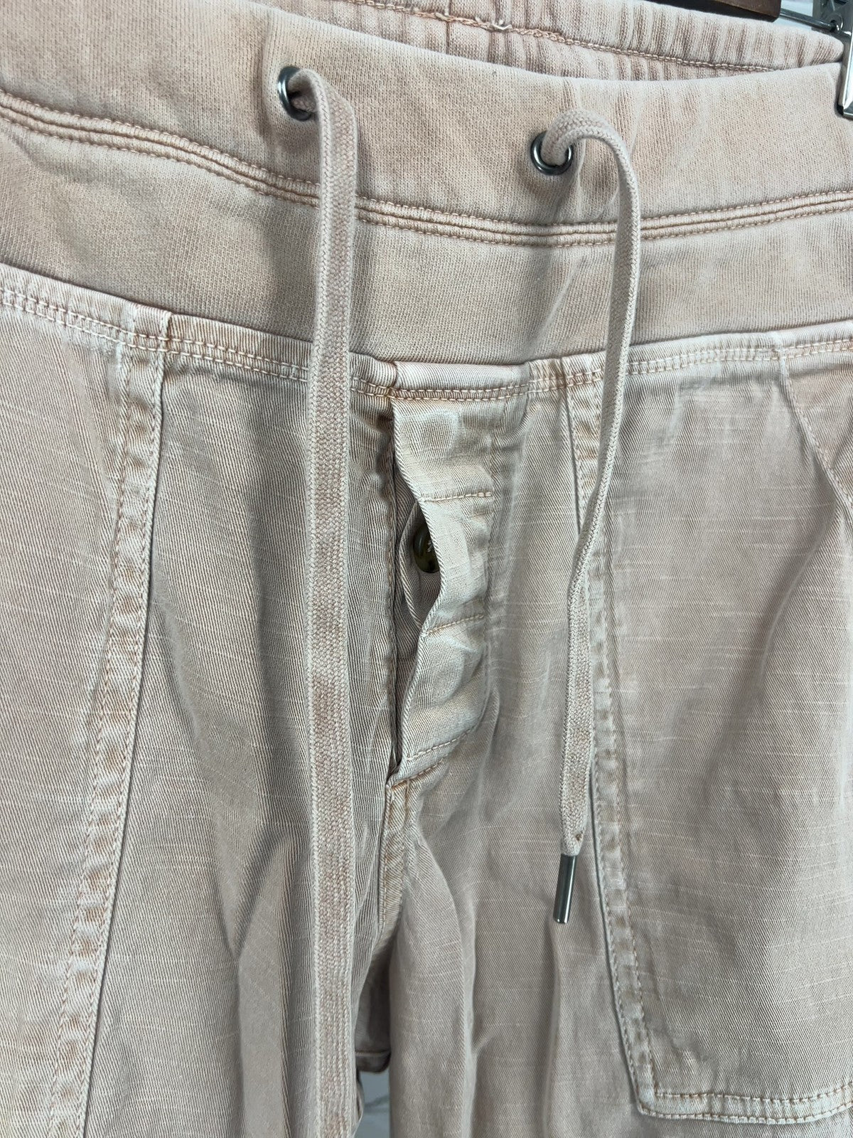 James Perse Blush Cotton Utility Drawstring Cropped Jogger Pants 1 (28X26)
