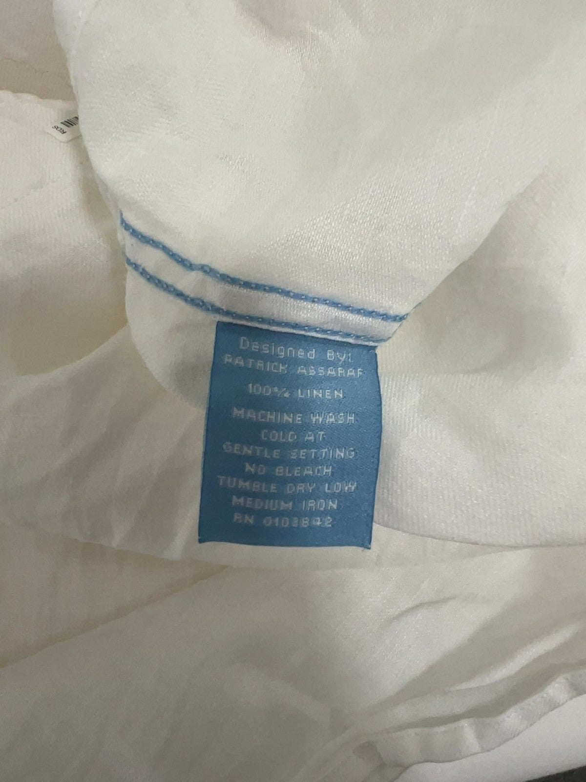 Toscana Aqua White 100% Linen Long Sleeve Button Up Pocket Shirt XL