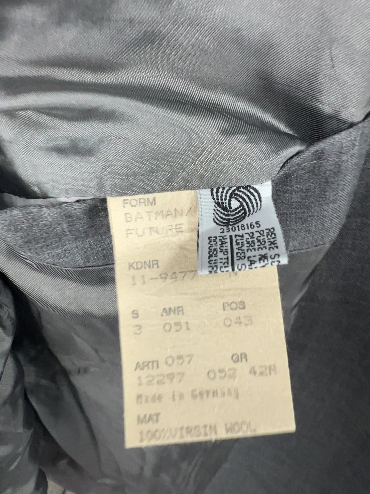 VTG Hugo Boss Batman Future Gray 100% Wool 3 Button Blazer Sport Coat 42R