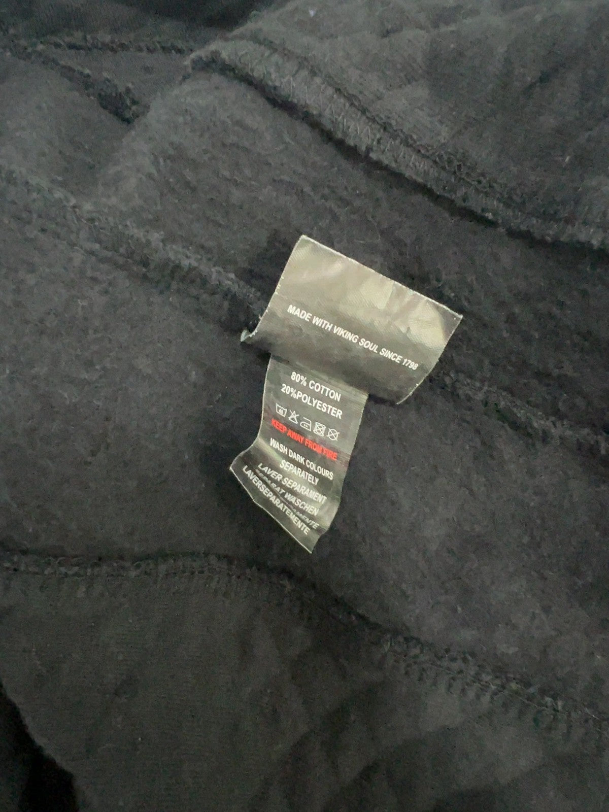 Highland Park Black Quilted Full Zip Hoodie Sweatshirt Orkney Patch S