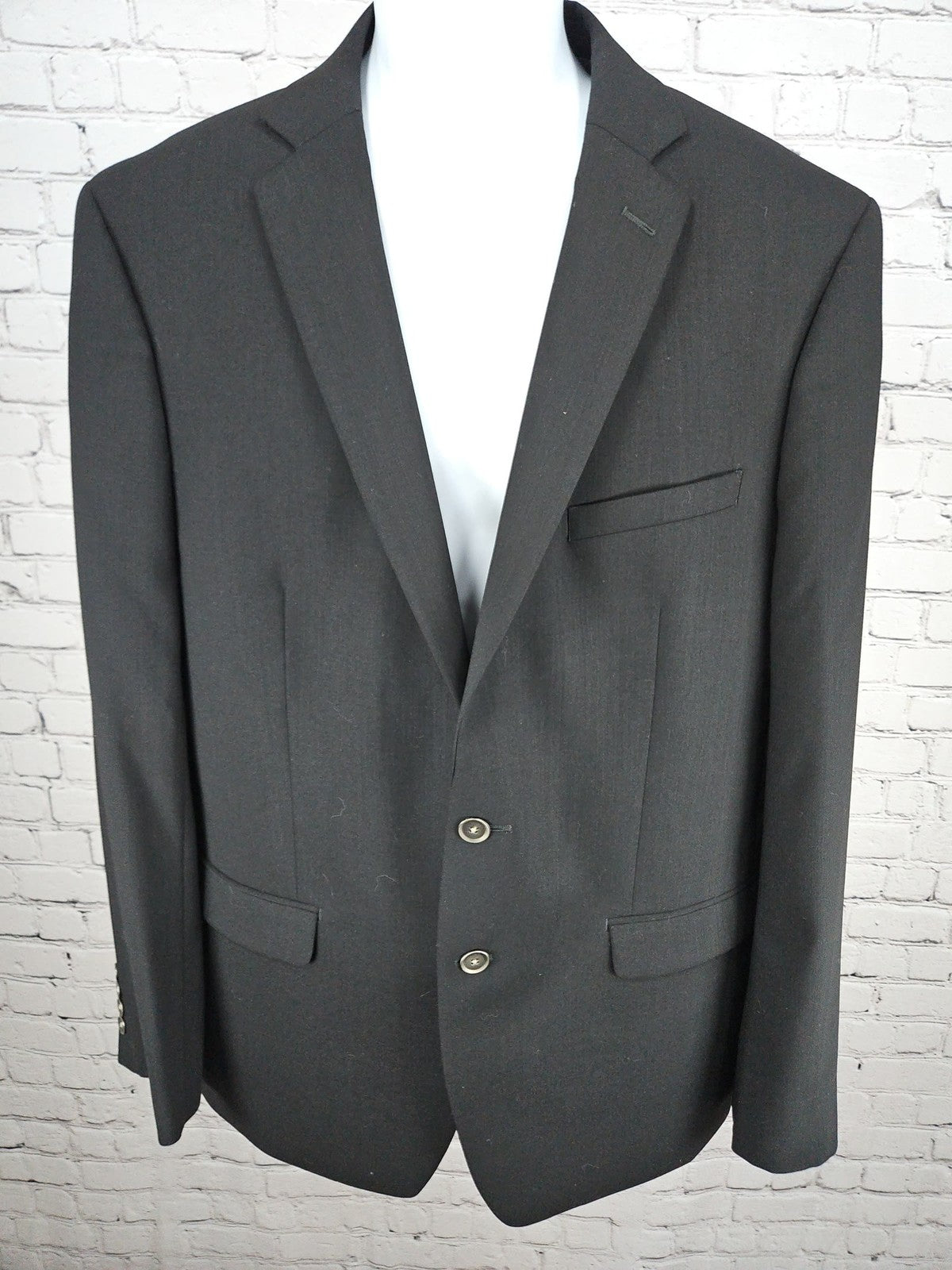 Calvin Klein Black Wool Extreme Slim Fit 2 Button Notch Blazer Sport Coat 44R