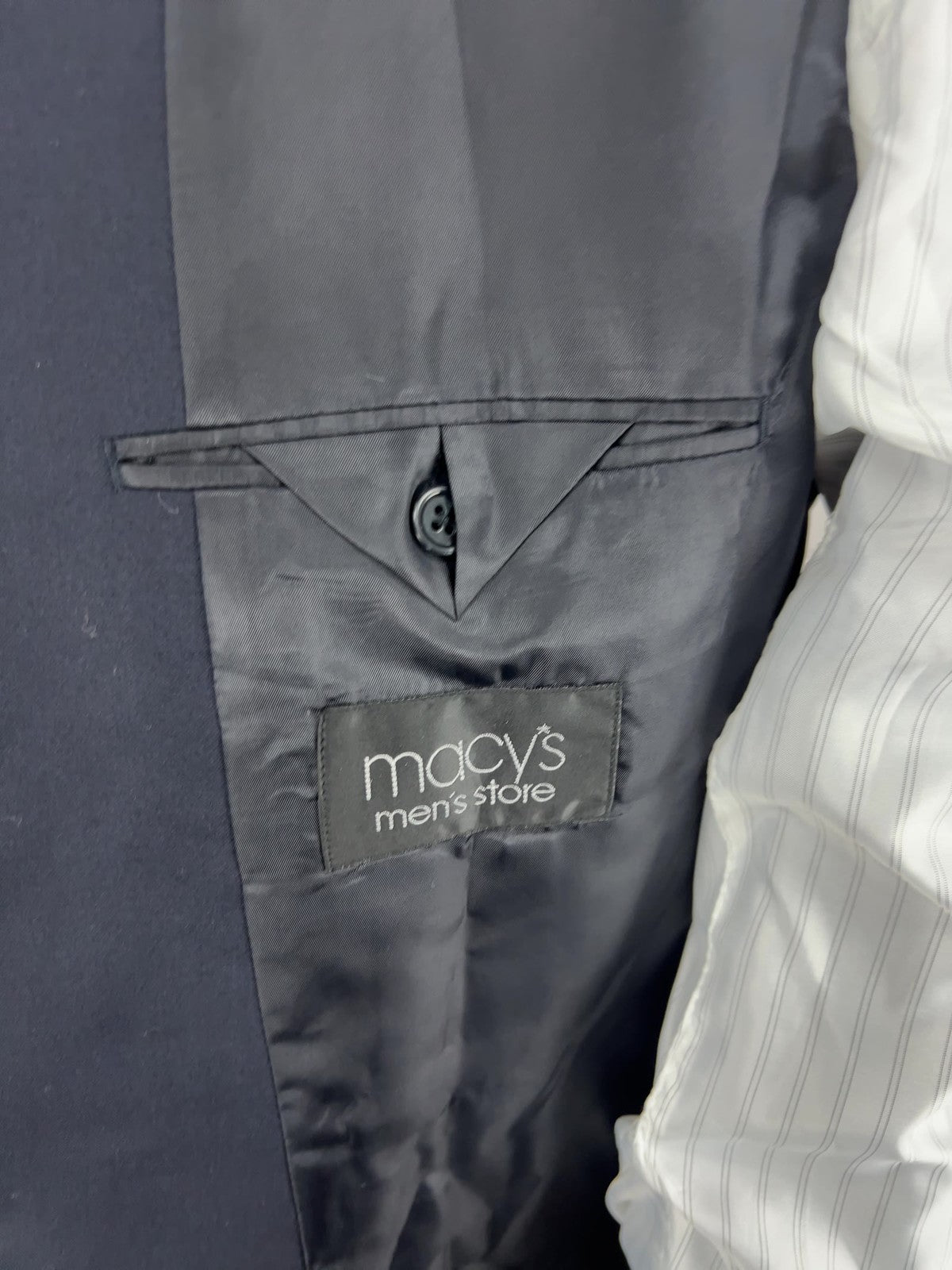 Michael Kors Navy Wool Blend 2 Button Silver Crest Blazer Sport Coat 40S