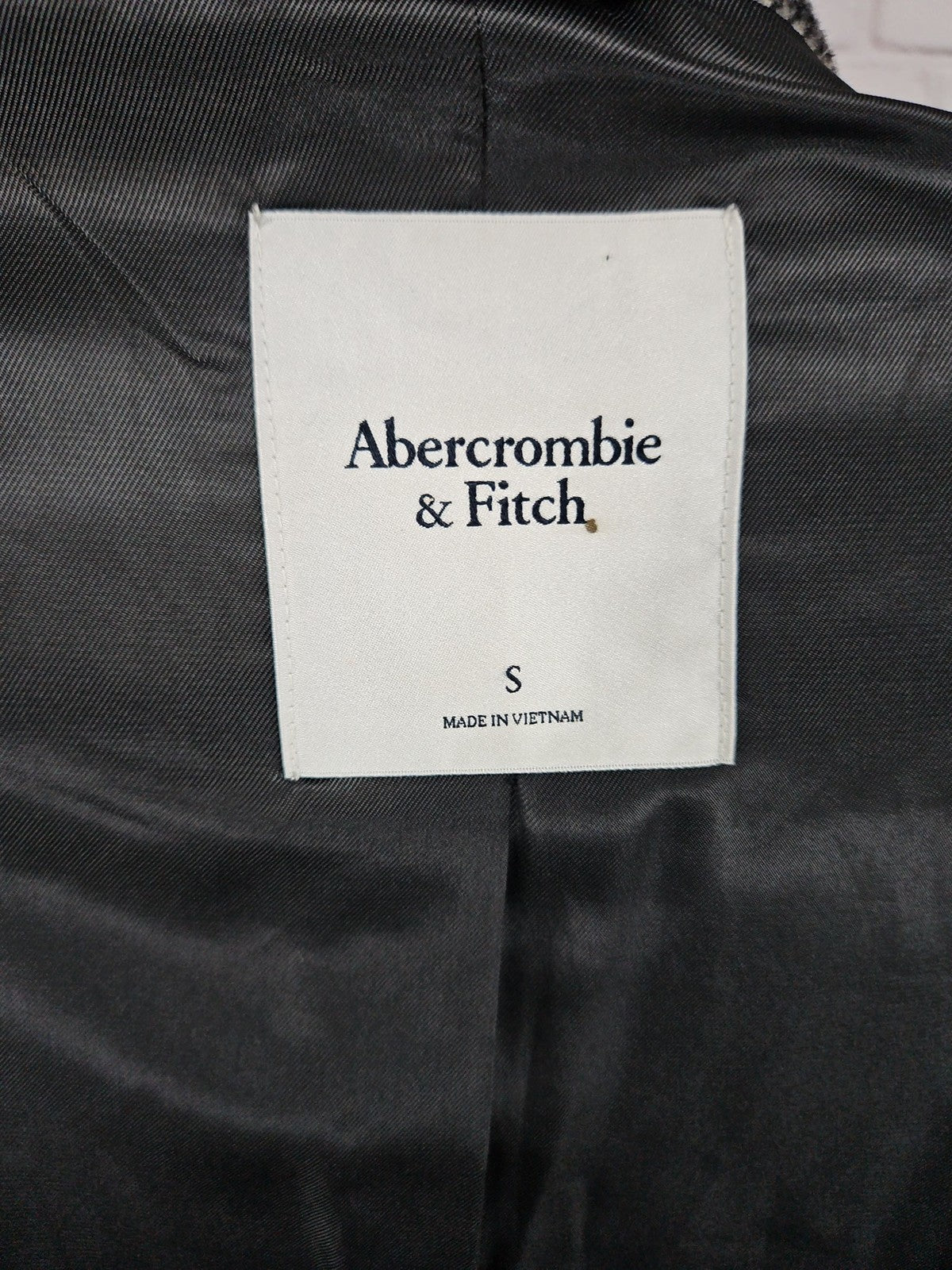 Abercrombie & Fitch Gray Glen Plaid Wool Blend Long Overcoat Women's S
