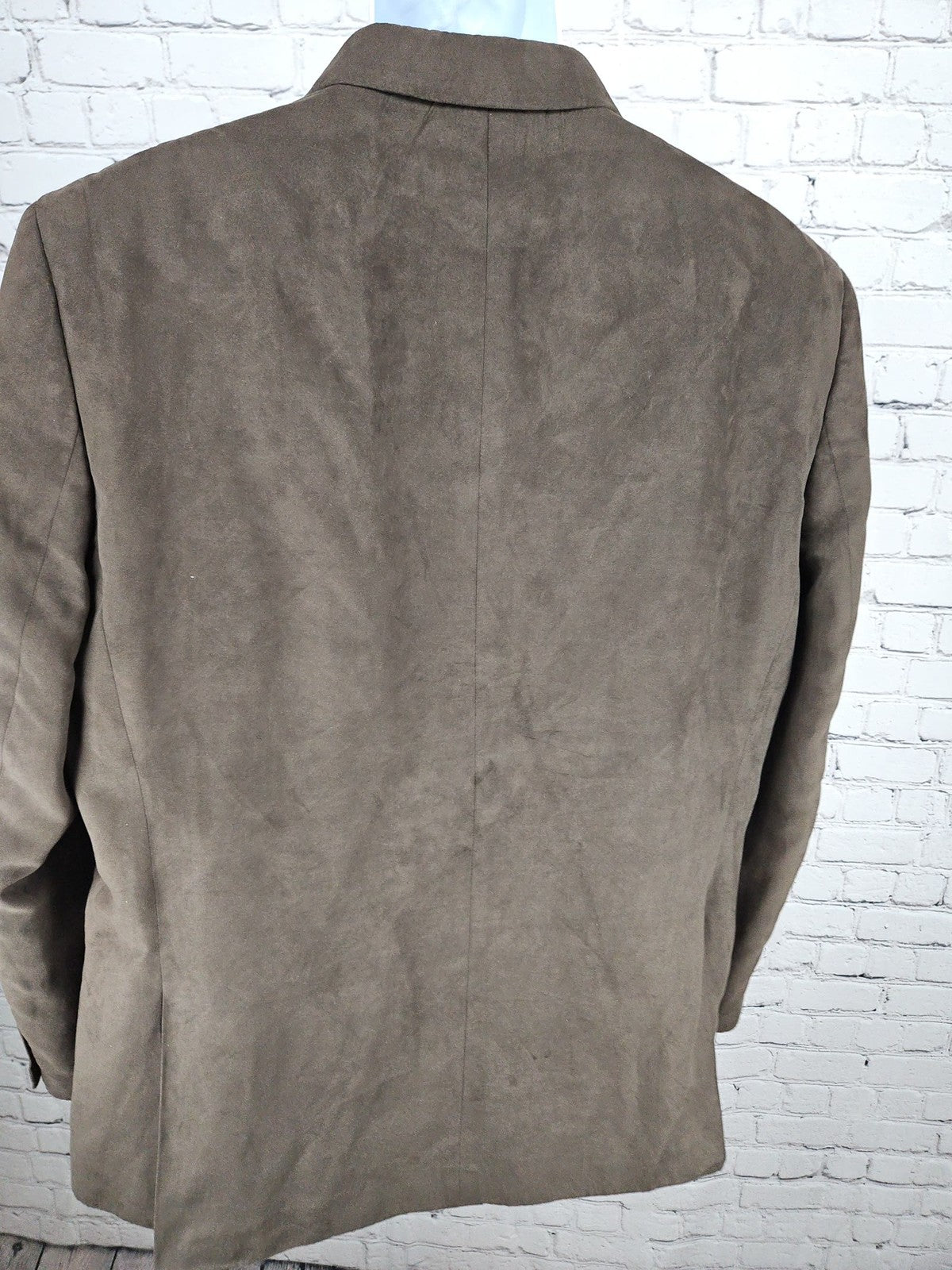 Nautica Brown Faux Suede 2 Button Double Vented Notch Blazer Sport Coat 46R