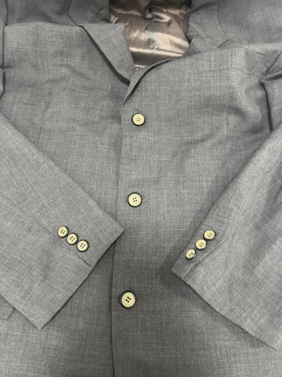 VTG Hugo Boss Batman Future Gray 100% Wool 3 Button Blazer Sport Coat 42R